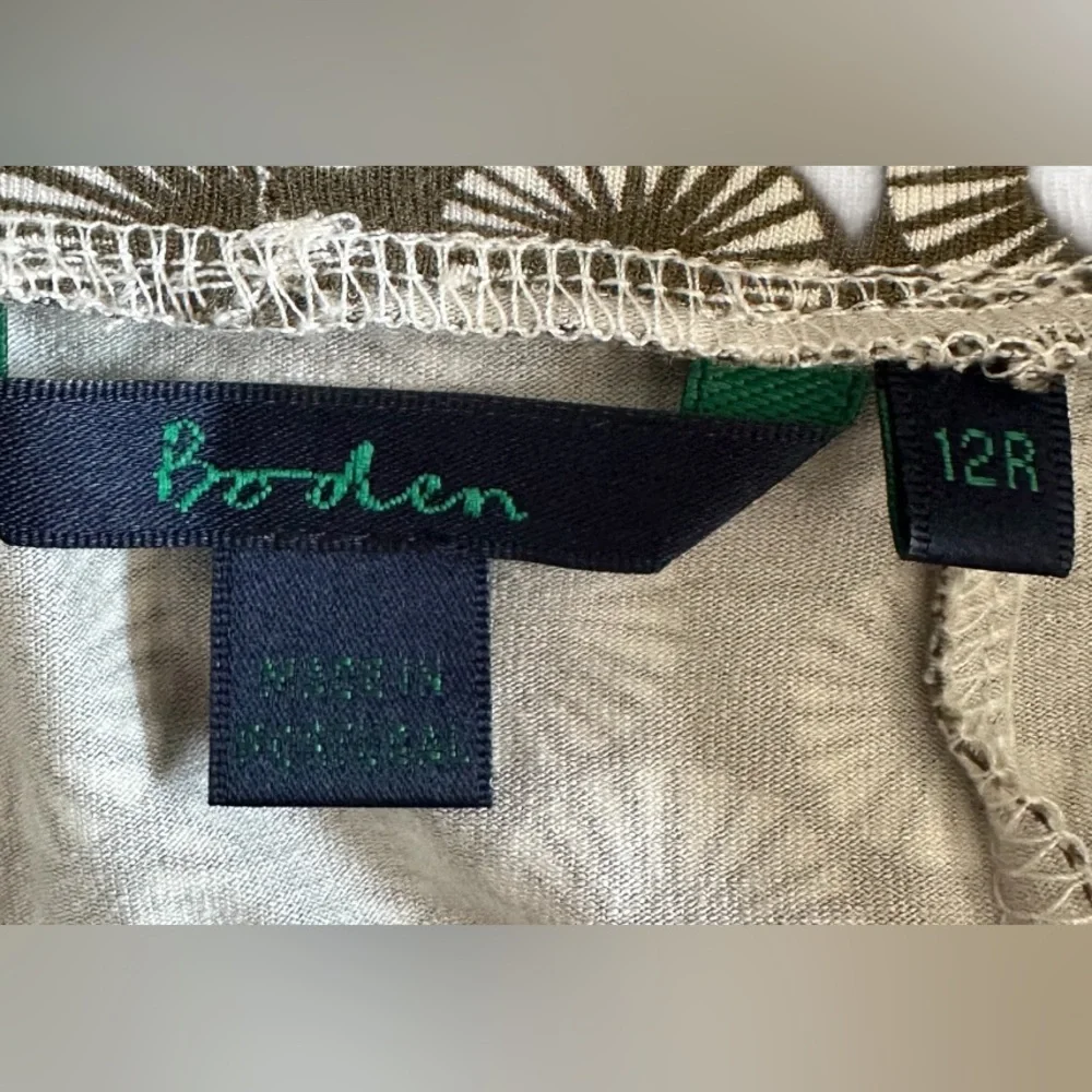 Boden Geometric Soft Viscose Pull-On Skirt-Elastic Waist-Brown/White Size 12R